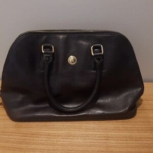 Dissona leather handbag, dark chocolate brown